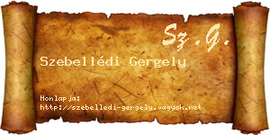 Szebellédi Gergely névjegykártya